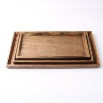 애쉬목 고급 엔틱 후식 나무 쟁반 3size, 중