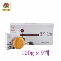백제금산인삼농협 홍미안 비누 홍삼 인삼 코코넛오일 세안비누 고급세수비누 미용 비누 100g x 9개
