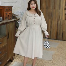 라게타 퍼프소매 빅사이즈 원피스 데이트룩 하객룩 긴팔