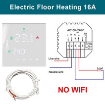 소형전기난로 MINCO HEAT Tuya 와이파이 스마트 터치 스크린 온도 조절기 전기 바닥 난방 물/가스 보일러, 01 Electric white