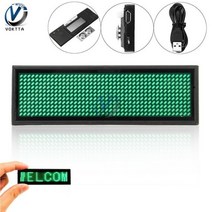미니 led 디지털 디스플레이 충전식 프로그래밍 가능한 이름 배지 15 디스플레이 언어 내구성 스크롤 led 태그 기호 배지 모듈, 초록