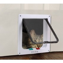 고양이 방묘문 고양이문 입구 구멍 캣 강아지 안전문, 브라운