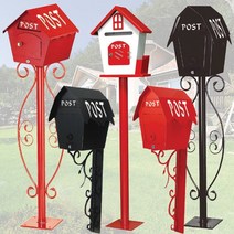 철물의민족 야외용 고급 우편함 벽걸이 스탠드 전원주택 건의함 우체통 빗물방지 연결조립 인테리어, 032NH 스테인리스 스틸