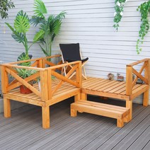 원목 마루 평상 데크 조립식 정자짓기 원두막 조경, 부채꼴테라스 90x90x50cm 스모그