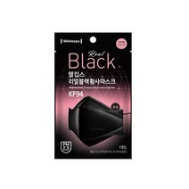 웰킵스 리얼블랙 KF94 황사 마스크 중형 사이즈, 1개, 5매