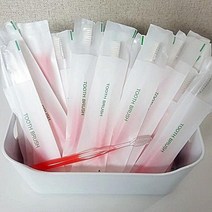 일회용칫솔 고급미세모칫솔 원터치타입 칫솔 (핑크)100개, 1개, 100개