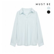[머스트비] 여성 오픈 카라 가오리핏 베이직 블라우스