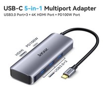 노트북 랩탑 멀티 허브 도킹스테이션 Jasoz USB C 허브 4K 60Hz 유형 C HDMI 2.0 RJ45 USB 3.0 PD 100W 어댑터 Macbook Air Pro iPad Pro M1 PC 액세서리 USB 허브, CHINA, 02 H109 5 in 1 HDMI