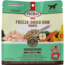 강아지 프리말 펫푸드 Primal 동결건조 사료 Chicken 16온스 완벽한 균형 잡힌 스쿠프 서빙 건강한 곡물 생 공예