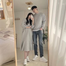 베이지 커플 시밀러룩 빅사이즈 베스트 봄가을 티셔츠 휴가 남녀 여행 웨딩