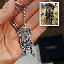 맞춤형 애완 동물 사진 키 체인 고양이 강아지 초상화 열쇠 고리 뒷면에 새겨진 이름 애호가 위한 기념 선, 02 Gold Color