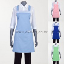 배식앞치마(체크배색 H형), 스카이블루[D3443]