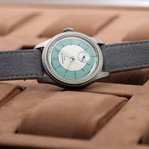 피에르 폴린 연어 다이얼 시계 50m 스킨 다이버 빈티지 스몰 세컨드 기계식 핸드 38mm 렐로지오 마스쿨리노, 06 green