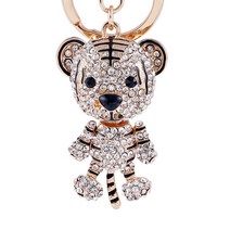 큐빅 아기 호랑이 열쇠고리 구체관절 3종 입체전신 착석모습 서 있는 모양, 흑호 입식C형, 1개