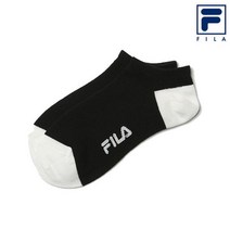 휠라 컬러블러킹 스니커즈 양말 블랙, 260