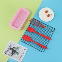 카스테라틀 식빵틀 다쿠아즈틀 직사각형 실리콘 몰드 베이킹 팬 주방 용품 토스트 케이크 액세서리 무취 4 개세트, YH-803-Pink Set