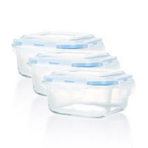 [익일출고] 강블리 블링락G 유리 밀폐용기, 정사각형 2200ml, 3개