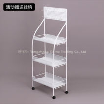 편의점 진열대 과자 바퀴 달린 매대 수납대 이동식 철제 선반, 흰색 G3 45 x 26 x 119 cm개