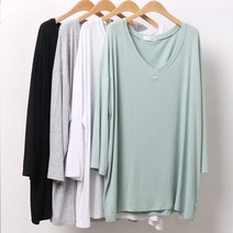 빅사이즈사랑해요 8888L203 실키 딥브이넥 긴팔티 RA