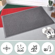 업소 상가출입문 흙먼지 신발털이 현관발매트 60x90 어린이집 로비 실외 병원 추천, 레드