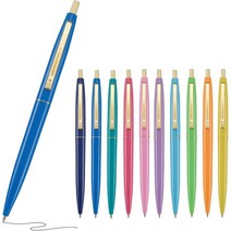 일본직발송 3. PLATA 볼펜 긁기 쉬운 인기 BIC 흑색 유성 볼펜 클릭 골드 0.7MM 칼라 축색 랜덤 아소트 10, One Size, One Color