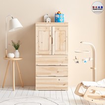 청사초롱 원목 아동 베이비장 유아 아기 아이 옷장 아이방 수납장 책장, 라네모 베이비 양문서랍장