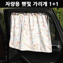 라온텐 차량용 아기 햇빛가리개 1+1, 잔꽃1+1