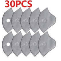 마스크 PM2.5 필터 종이 5 층 보호 먼지 방지 입 얼굴 필터 활성탄 오염 사이클링, 없음, 4.30PC - lot