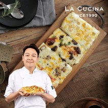 라쿠치나(LA CUCINA) 라쿠치나 이탈리아식 냉동사각피자 120g x 4팩(페퍼스테이크+디아볼라치킨+애플고르곤졸라+트러플피자), 4팩