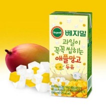베지밀 과일이 꼭꼭 씹히는 애플망고 두유 190mlx48팩, 상세 설명 참조, 단일옵션