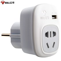 BULL 중국 플러그 국내용 변환 어댑터 10A 2500W, 1구/USB포트(GN-911G)