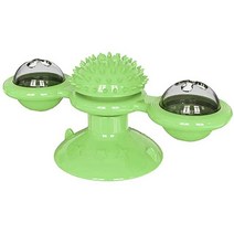 승마기 승마기계 승마의자 재미 있은 고양이 장난감 LED 공 & Catnip 스크래치 헤어 브러시 지능 훈련, 01 green