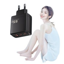 Toocki PPS 3포트 멀티 65W 초고속 충전기 어댑터 유선멀티충전기, 화이트