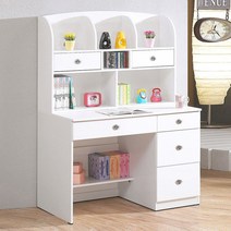 편수책상 디엘르 웨이브 1100 책장책상세트 D형, 화이트