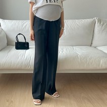 스위트플러스 임부복 린넨 스판 와이드 슬랙스 임산부 정장 팬츠