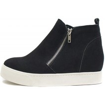 소다 테일러 히든 웨지 솔레 부츠 발목 힐 운동화 사이드 지퍼(8.5 BLACK) 발목 & 부티