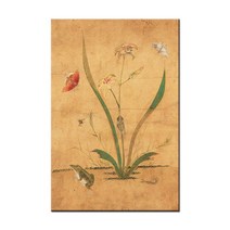 한국화 민화 신사임당 신윤복 책가도 풍수 전통 민속화 풍속화 인테리어 학교 교실 교육 그림 캔버스 액자, 06.신사임당-원추리와개구리