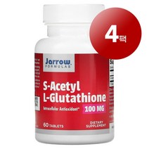 JarrowFormulas 항산화 관리 S-아세틸 L-글루타치온 S-Acetyl L-Glutathione 100mg 60정 1팩, 4팩
