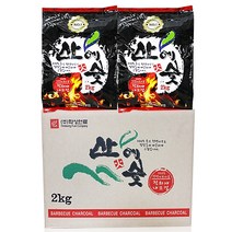 대용량 박스 도매숯 바베큐 참숯, 산에숯(2kg)8개
