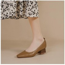 ANYOU 여성용 로퍼 안정된 굽 만능 코디 하이힐 로퍼