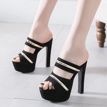 유럽 풍 12cm 가보시 힐 하이 킬 여름 가을 구두 토 오픈 샌들
