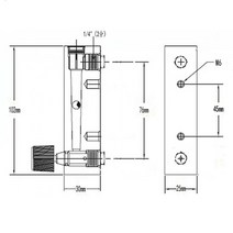 1-60LPH 튜브 O.D 8mm 물 액체 유량계 밸브 LZM-6T, 04 4-40 LPH