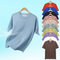 [KT알파쇼핑]리셋 쿨링 썸머 라운드 니트 반팔 티셔츠 빅사이즈 11color