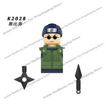 나루토 사스케 사쿠라 카카시 오비토 지라이야 츠나데 애니메이션 인형 미니 액션 장난감 피규어 만화 조립 블록 생일 선물, 딥 블루