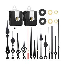 시계 모터 운동 벽시계 메커니즘 DIY 수리 부품 교체 다른 쌍의 손 블랙, 금속, 검은색