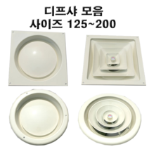 환풍구 디퓨샤 디프샤 모음 사각 원형 각형 각팬 원팬 환기구, (행가타입)원팬디프샤 - 125mm
