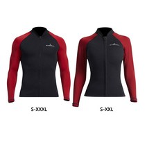 다이빙 드라이 서핑 수트 웻수트 여름 네오프렌 소재 따뜻한 재킷 잠수복 1.5MM 수영 긴 소매 상의, 05 Women Red S