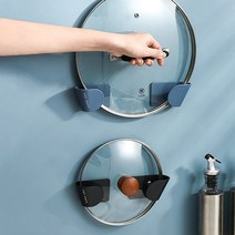 퍼니싱굿즈 심플 벽부착 냄비뚜껑걸이 - 뚜껑받침 주방정리 간편설치, 블랙