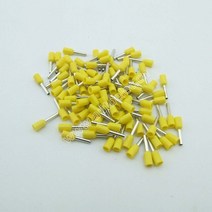 구리 연결 조인트 100pcs E1510 페룰 터미널 코드 엔드 AWG16 1.5mm 와이어 절연 크림프 핀 커넥터 VE1510, [07] E1510-Yellow, 07 E1510-Yellow