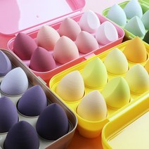 계란 호리병 퍼프 물방울 퍼프 색조 화장 계란 화장 계란 사절 스펀지 퍼프, 8개의 세트 [컬러 케이스], 노른자계